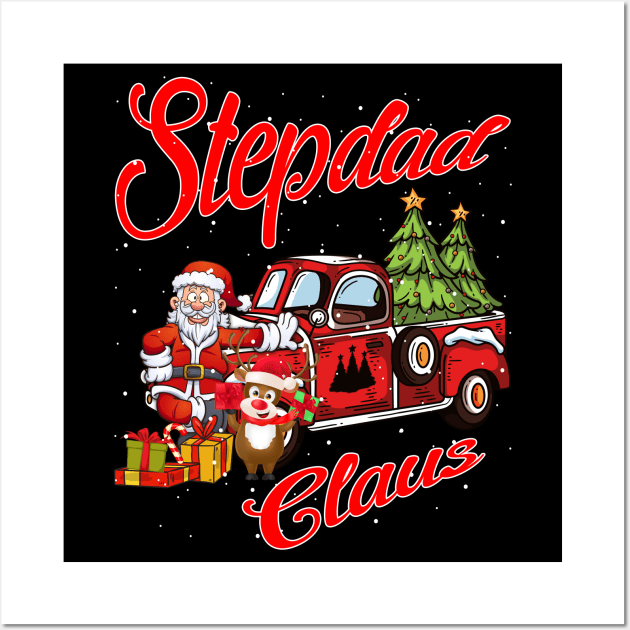 Stepdad Claus Santa Car Christmas Funny Awesome Gift Wall Art by intelus